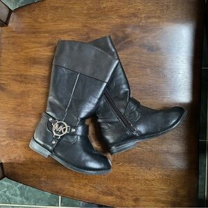 Michael Kors Black Leather Boots Girls Size 8 Boots